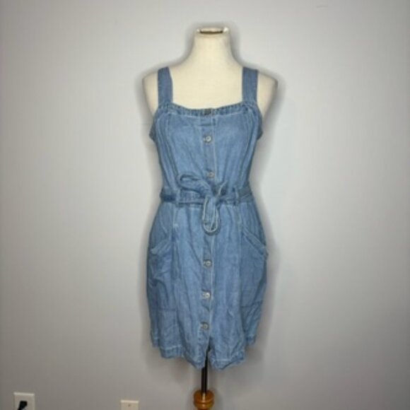 Rails- Blue Denim Dress with Belt - Picture 4 of 7